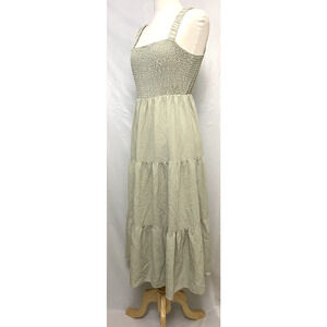 Sweet Wonder Women's Dress Large Tiered Green Maxi Summer Beach PO